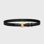 Celine Women Triomphe Belt in Smooth Calfskin-Black