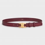 Celine Women Triomphe Belt in Smooth Calfskin-Maroon