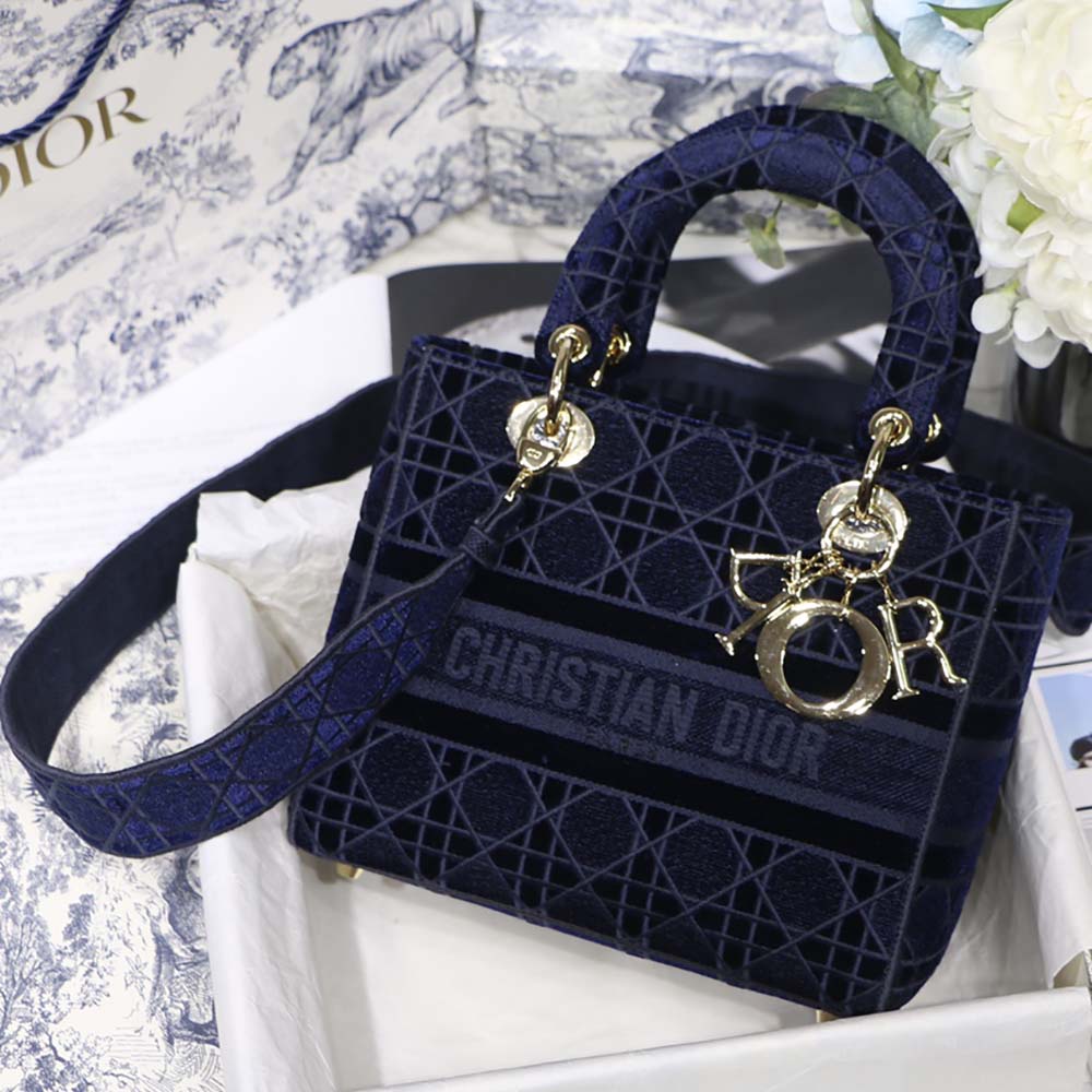 lady dior embroidered cannage bag