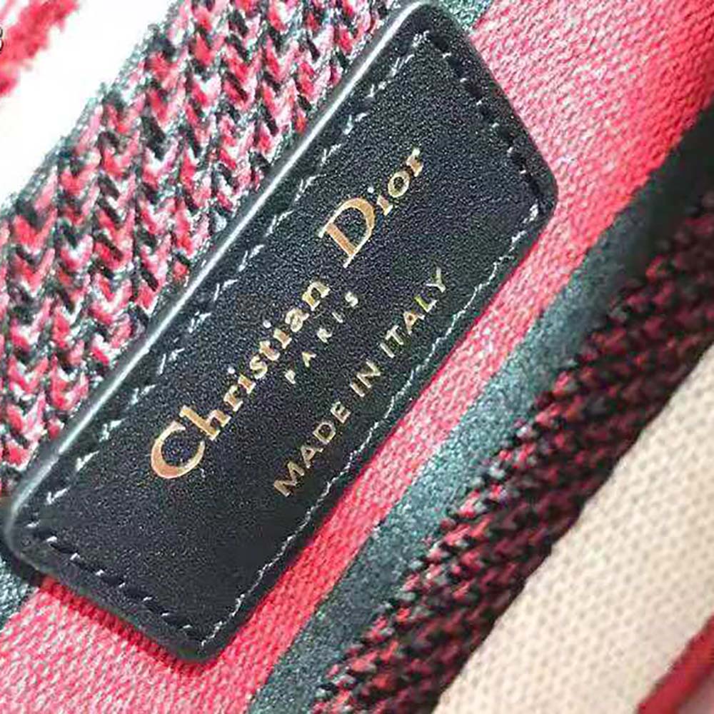 Dior Medium Lady D-Lite Dioramour Bag Red Dior Dots Embroidery 10 Dior Medium Lady D-Lite Dioramour Bag Red Dior Dots Embroidery - Image 10
