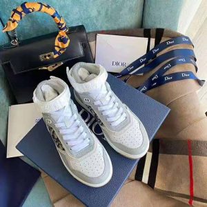 DIOR B27 Leather And Dior Oblique Jacquard Sneakers
