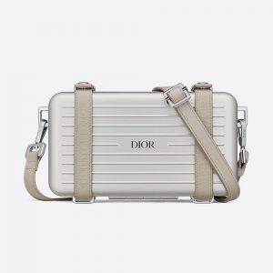 Dior Men Dior and Rimowa Personal Clutch Aluminum and Grained Calfskin