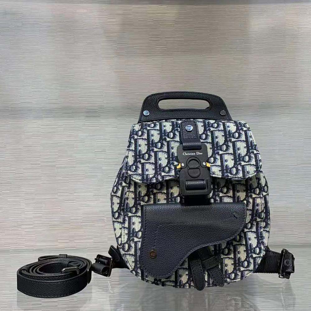 Dior // White Oblique Canvas Mini Saddle Backpack – VSP Consignment