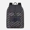 Dior Men Motion Backpack Beige and Black Dior Oblique Jacquard and Black Grained Calfskin