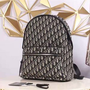 Rider Backpack Beige and Black Dior Oblique Jacquard