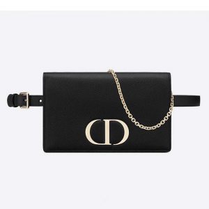 Dior Women 30 Montaigne 2-in-1 Pouch Stone Grained Calfskin