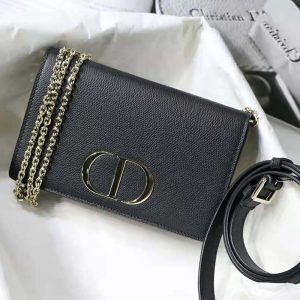 Dior Women 30 Montaigne 2-in-1 Pouch Stone Grained Calfskin