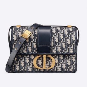 Dior Women 30 Montaigne Bag Blue Dior Oblique Jacquard