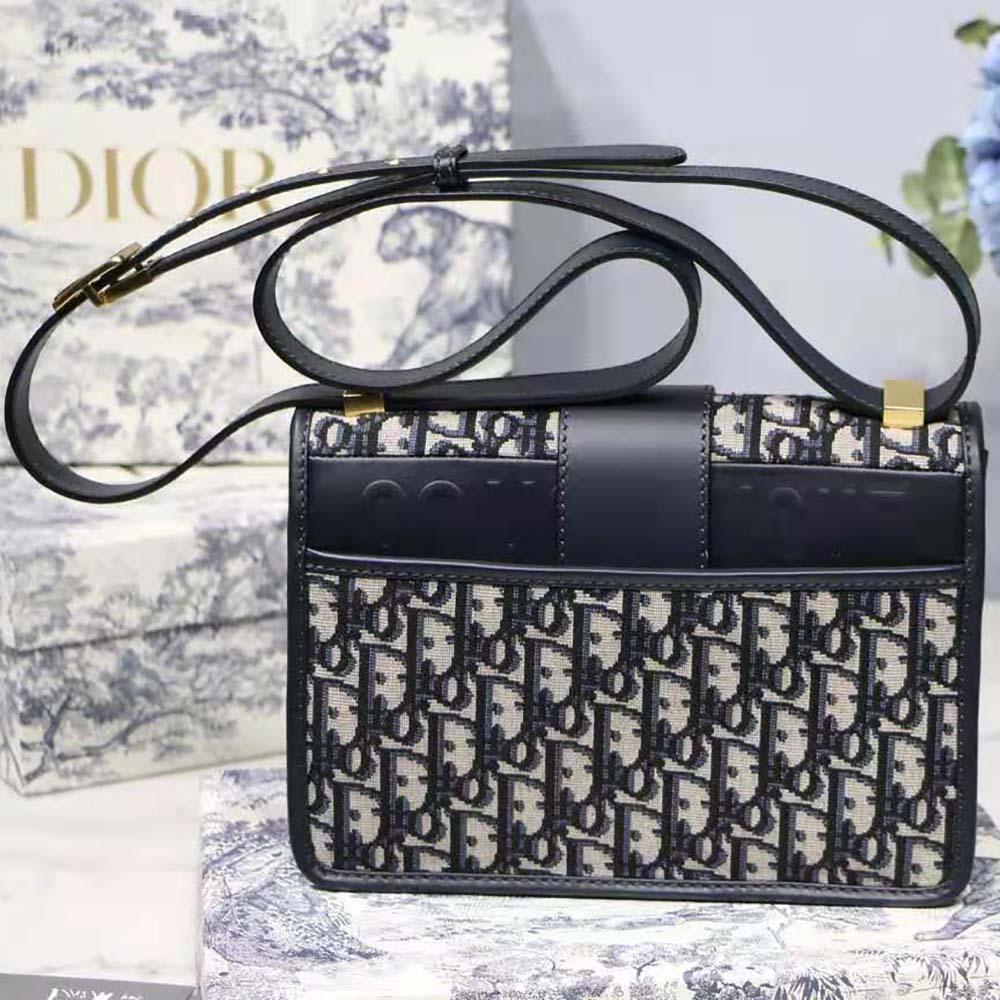 Dior Women 30 Montaigne Bag Blue Dior Oblique Jacquard 5 Dior Women 30 Montaigne Bag Blue Dior Oblique Jacquard - Image 5