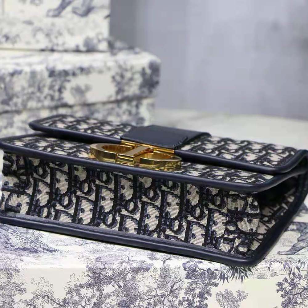 Dior Women 30 Montaigne Bag Blue Dior Oblique Jacquard 8 Dior Women 30 Montaigne Bag Blue Dior Oblique Jacquard - Image 8