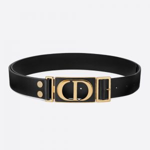 Dior Women 30 Montaigne Belt Black Smooth Calfskin, 30 MM