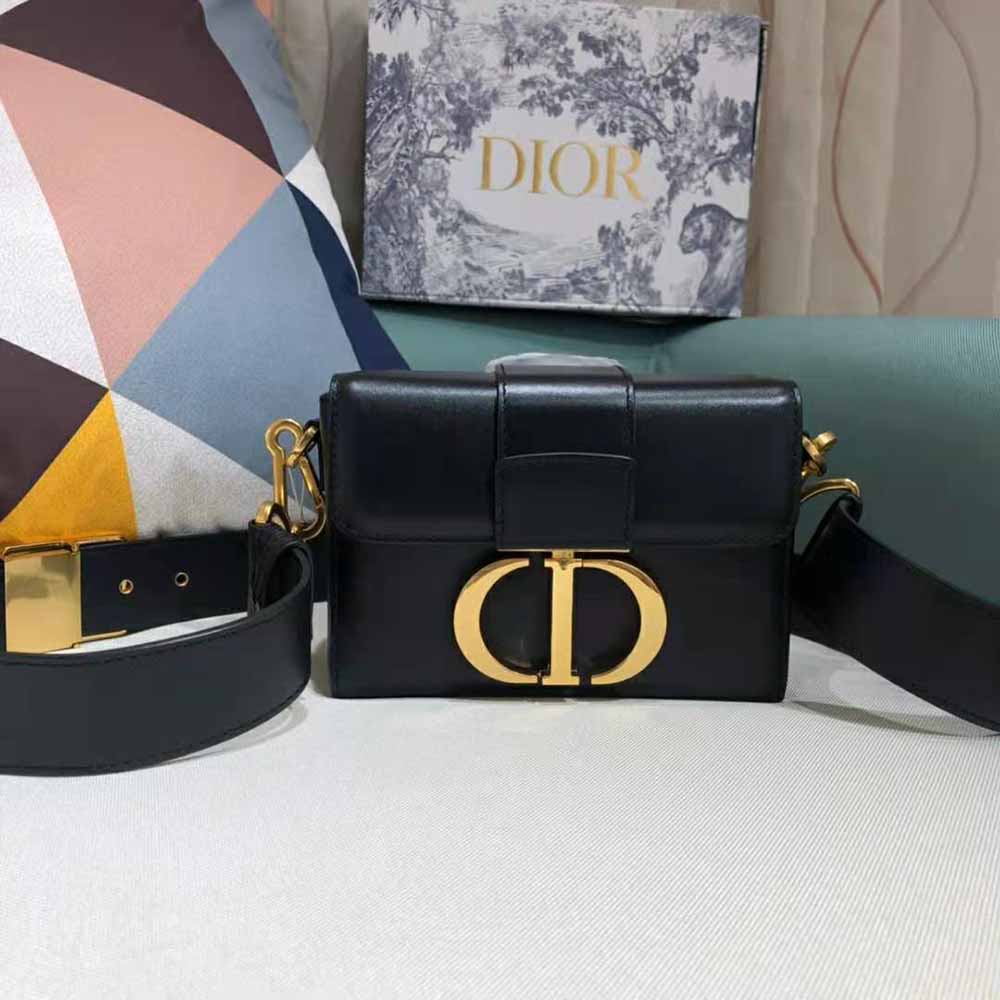 Dior 30 Montaigne Bag Black Box Calfskin - Women