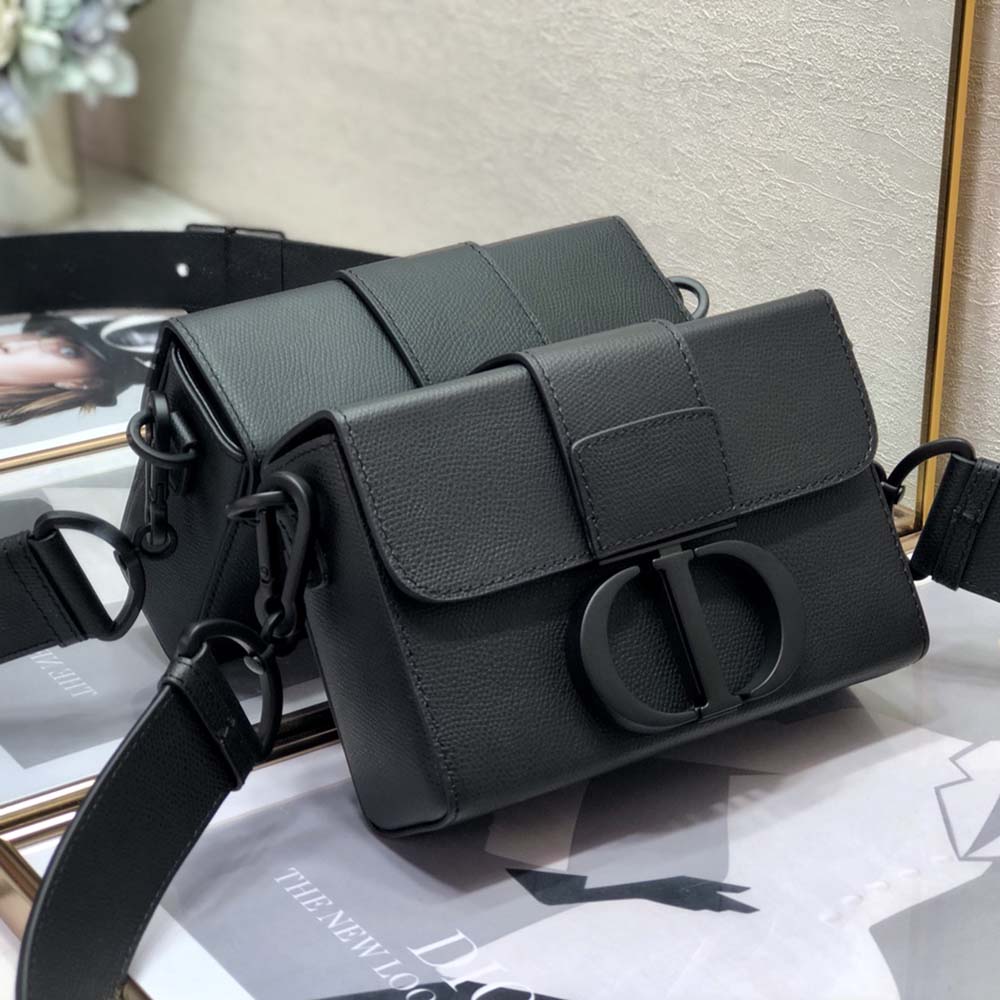 Christian Dior 30 Montaigne Box Bag Black Ultramatte Grained Calfskin –  STYLISHTOP