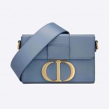 Dior Women 30 Montaigne Box Bag Denim Blue Box Calfskin