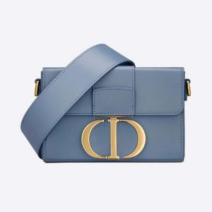 Dior Denim Blue Box Calfskin 30 Montaigne Flap Bag