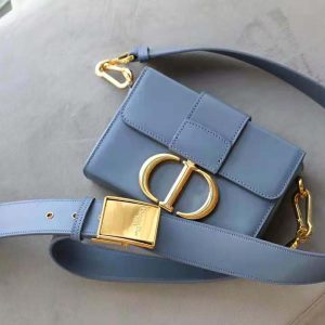 Dior Denim Blue Box Calfskin 30 Montaigne Flap Bag