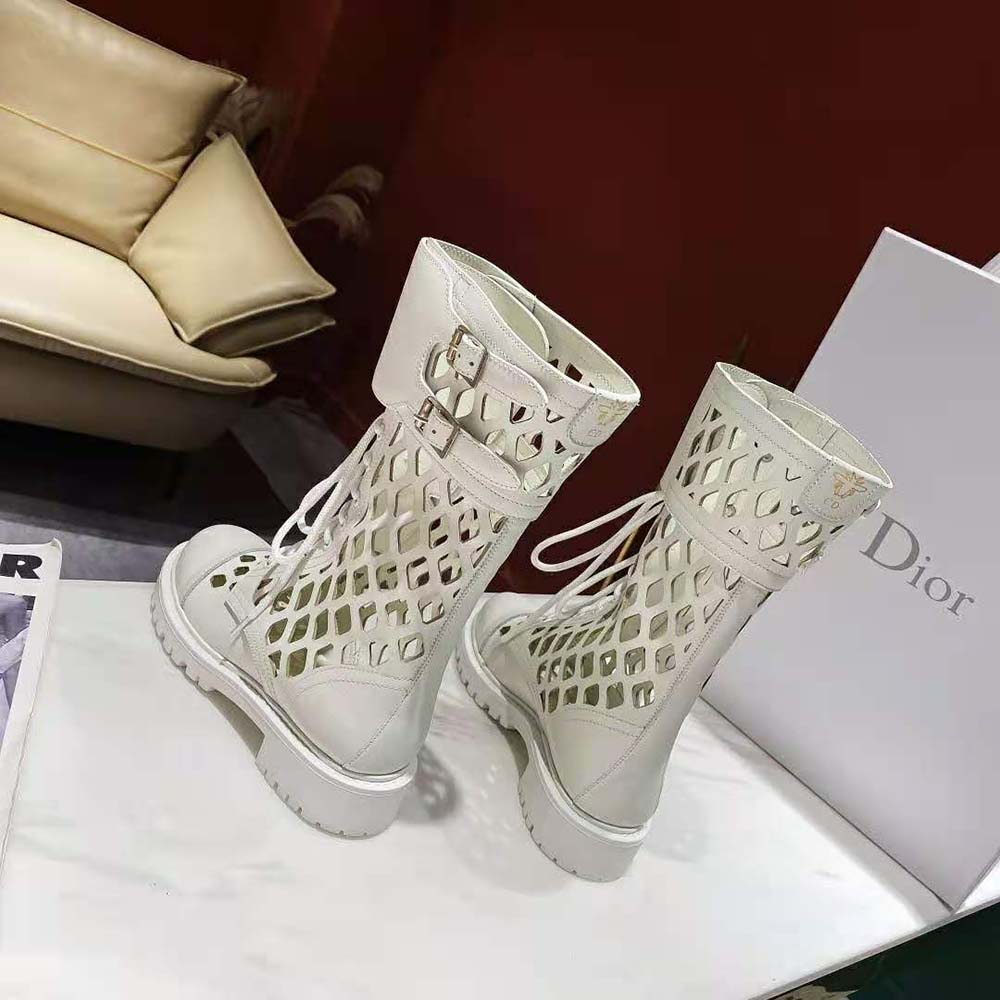 D-Trap Ankle Boot White  Womens Dior Boots ⋆ Rincondelamujer