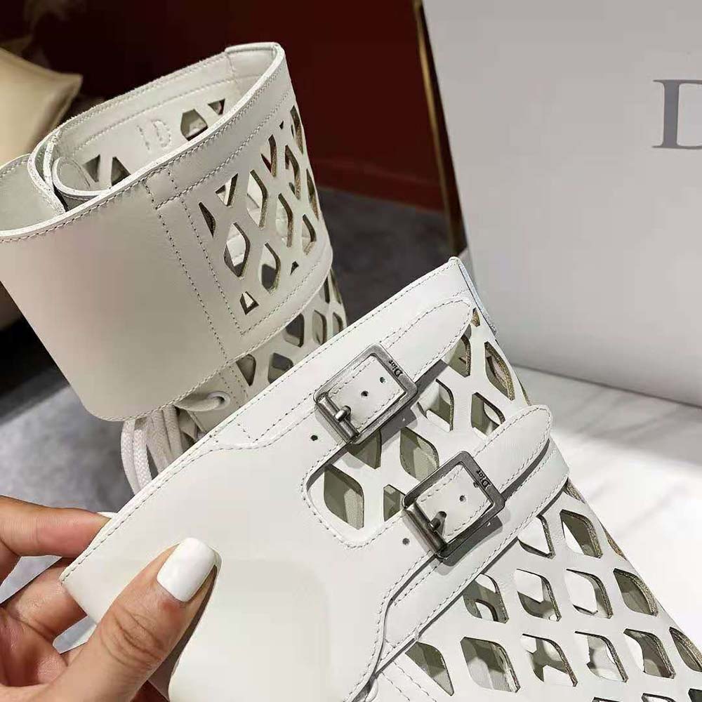 D-Trap Ankle Boot White  Womens Dior Boots ⋆ Rincondelamujer