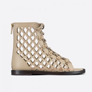 Dior Women D-Trap Sandal Beige Matte Calfskin in 3cm Heel