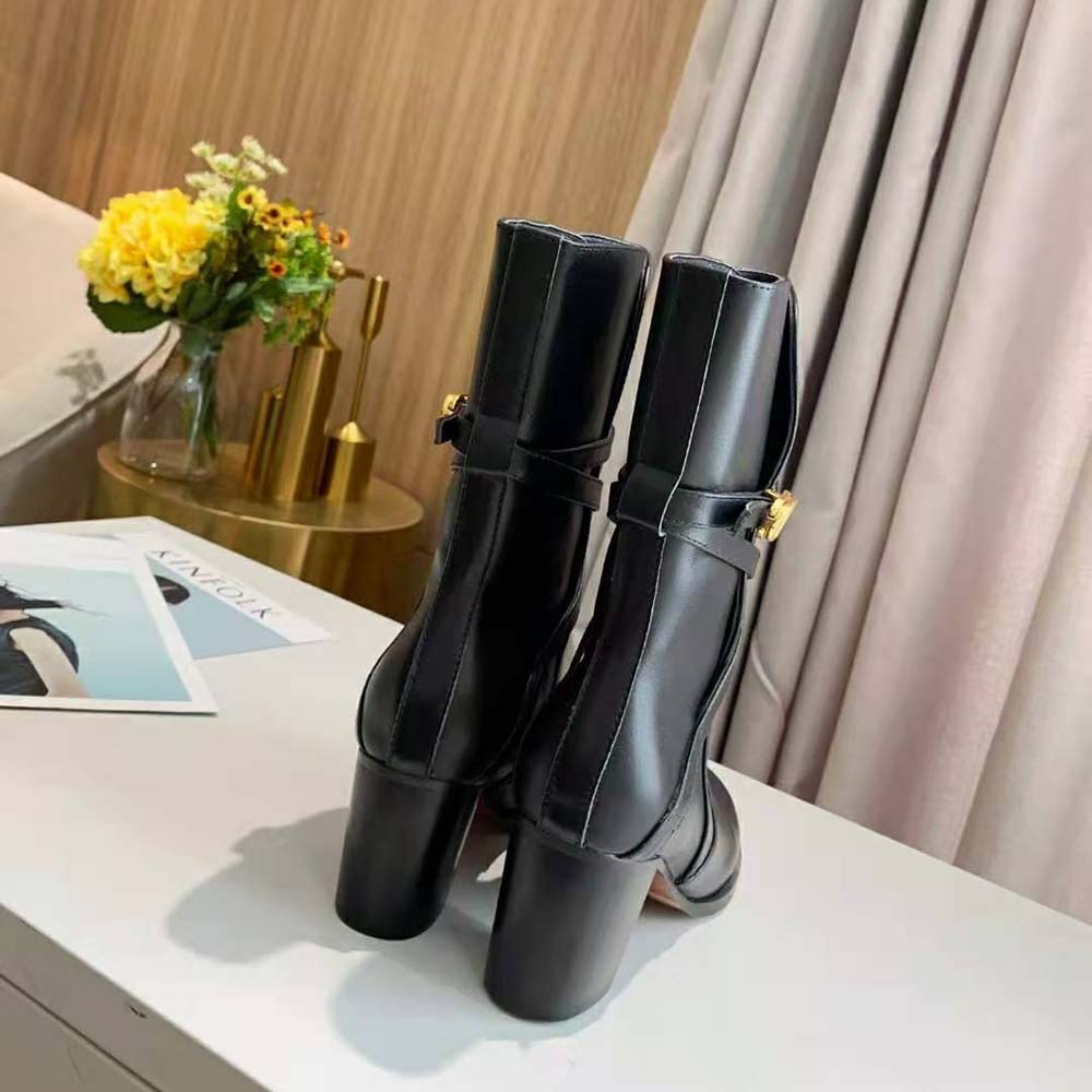 Dior - Dior Empreinte Ankle Boot Black Calfskin and Rubber - Size 37 - Women