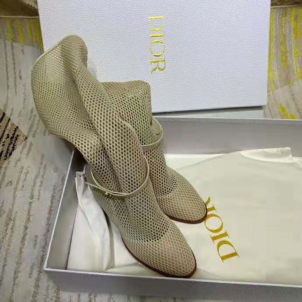 Dior Women Dior Empreinte Heeled Ankle Boot Black Soft Calfskin in 7cm Heel