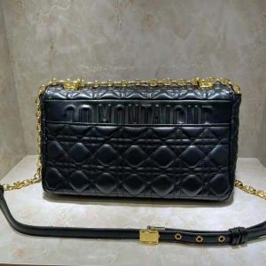 Dior Women Large Dior Caro Bag Black Soft Cannage Calfskin