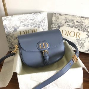 Dior Bobby Bag Medium Denim Blue in Calfskin Leather with Gold-tone - US
