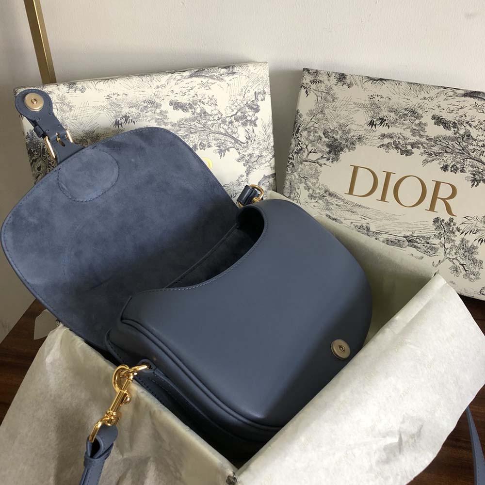Dior Red Box Calfskin Small Bobby Bag - Blue Spinach