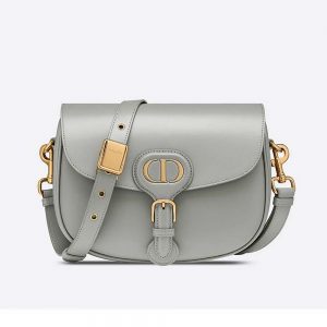 Dior Women Medium Dior Bobby Bag Denim Blue Box Calfskin-Silver