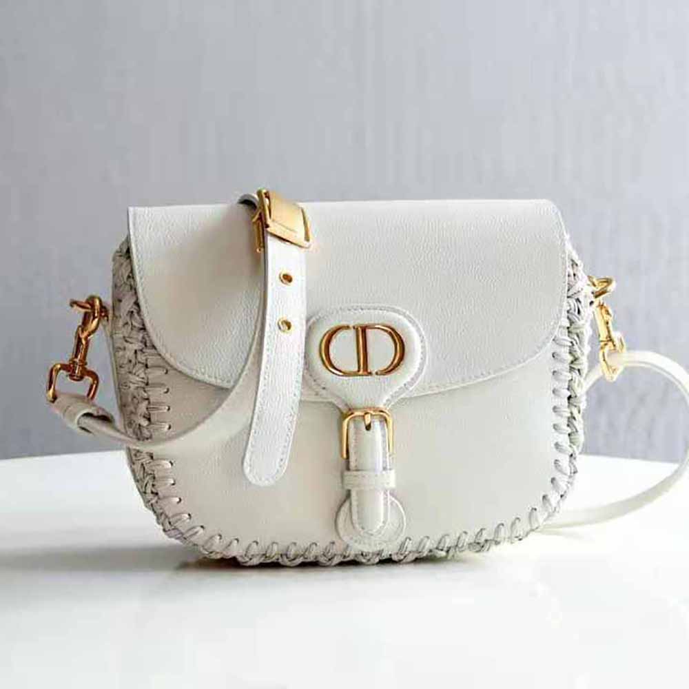 Dior Women Medium Dior Bobby Bag Grained Calfskin with Whipstitched Seams-White 2 Dior Women Medium Dior Bobby Bag Grained Calfskin with Whipstitched Seams-White - Image 2