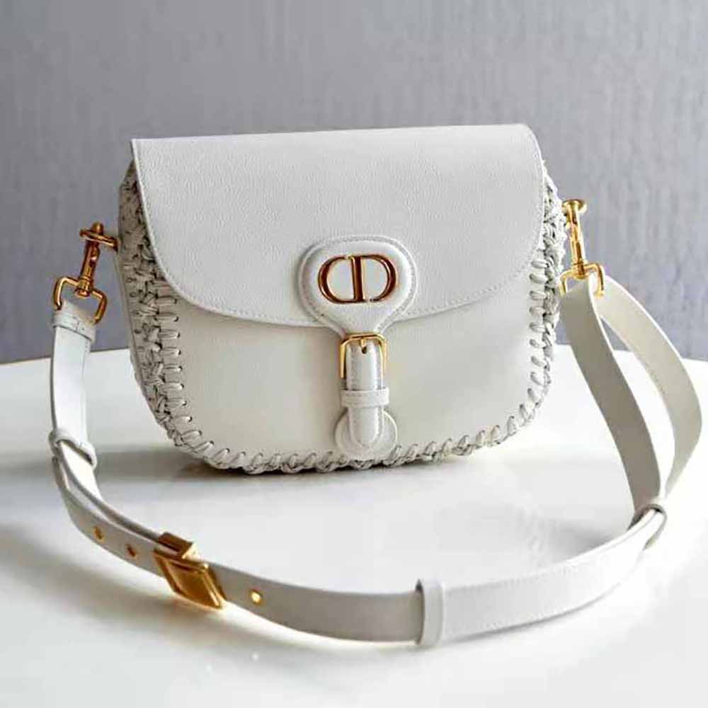 Dior Women Medium Dior Bobby Bag Grained Calfskin with Whipstitched Seams-White 3 Dior Women Medium Dior Bobby Bag Grained Calfskin with Whipstitched Seams-White - Image 3