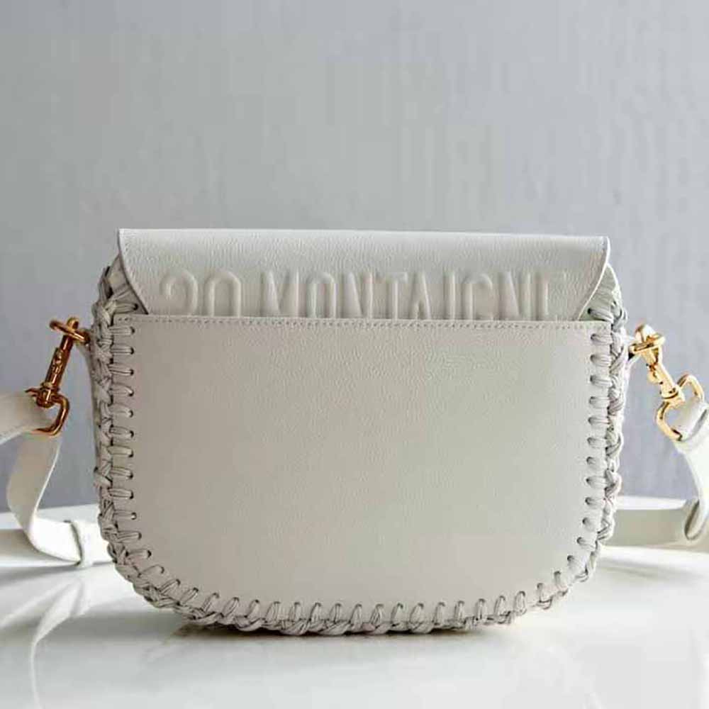 Dior Women Medium Dior Bobby Bag Grained Calfskin with Whipstitched Seams-White 4 Dior Women Medium Dior Bobby Bag Grained Calfskin with Whipstitched Seams-White - Image 4