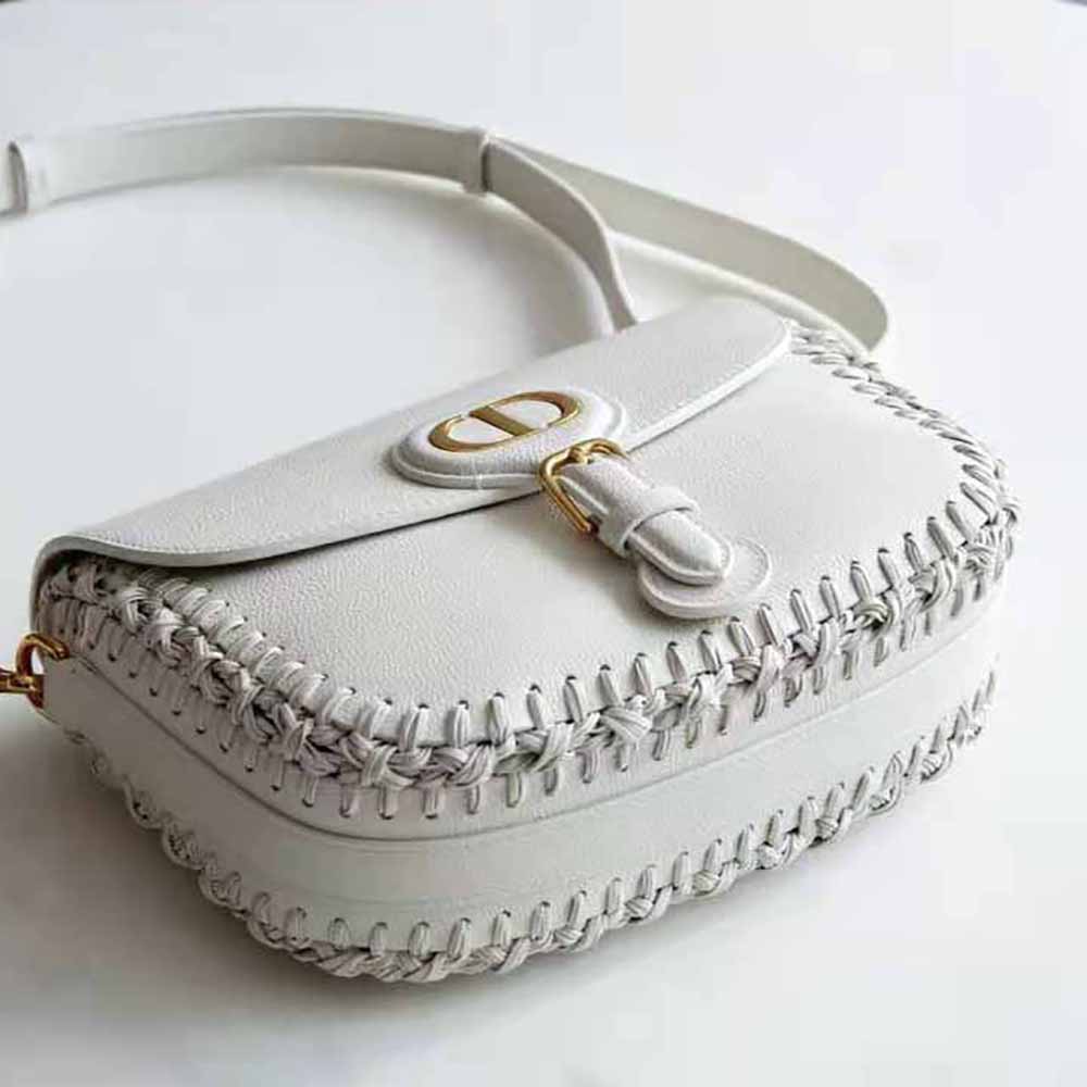 Dior Women Medium Dior Bobby Bag Grained Calfskin with Whipstitched Seams-White 5 Dior Women Medium Dior Bobby Bag Grained Calfskin with Whipstitched Seams-White - Image 5