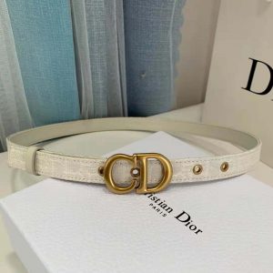 Dior - Saddle Belt Blue Dior Oblique Jacquard, 20 mm - Size 80 - Women