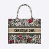 Dior Women Small Dior Book Tote Multicolor Mille Fleurs Embroidery