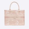 Dior Women Small Dior Book Tote Toile de Jouy Embroidery