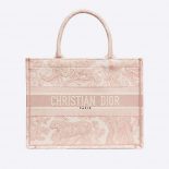 Dior Women Small Dior Book Tote Toile de Jouy Embroidery