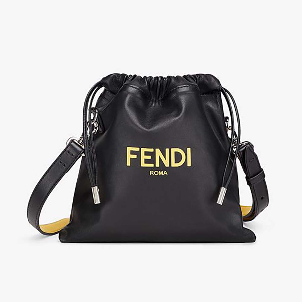 Fendi Men Fendi Pack Small Pouch Nappa Leather Bag-Black