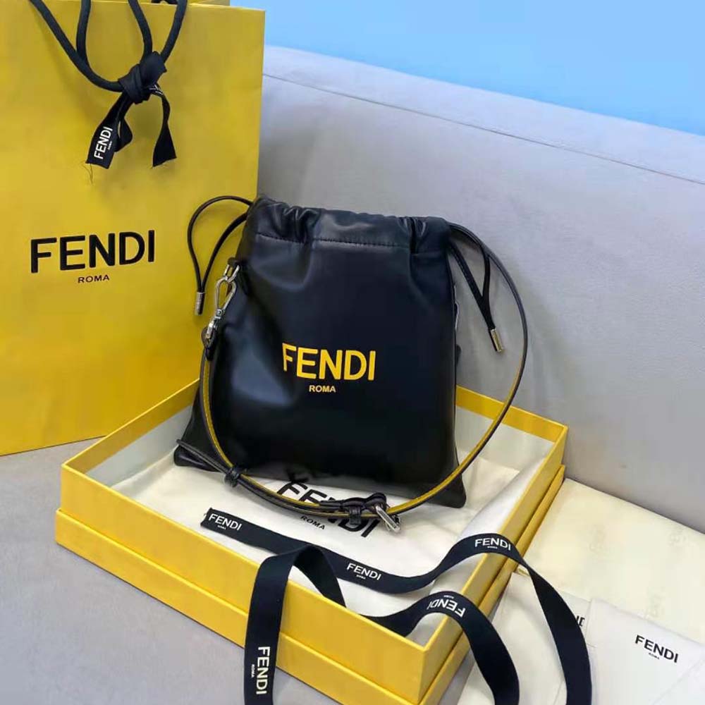 Fendi Men Pack Small Pouch Black Nappa Leather Bag