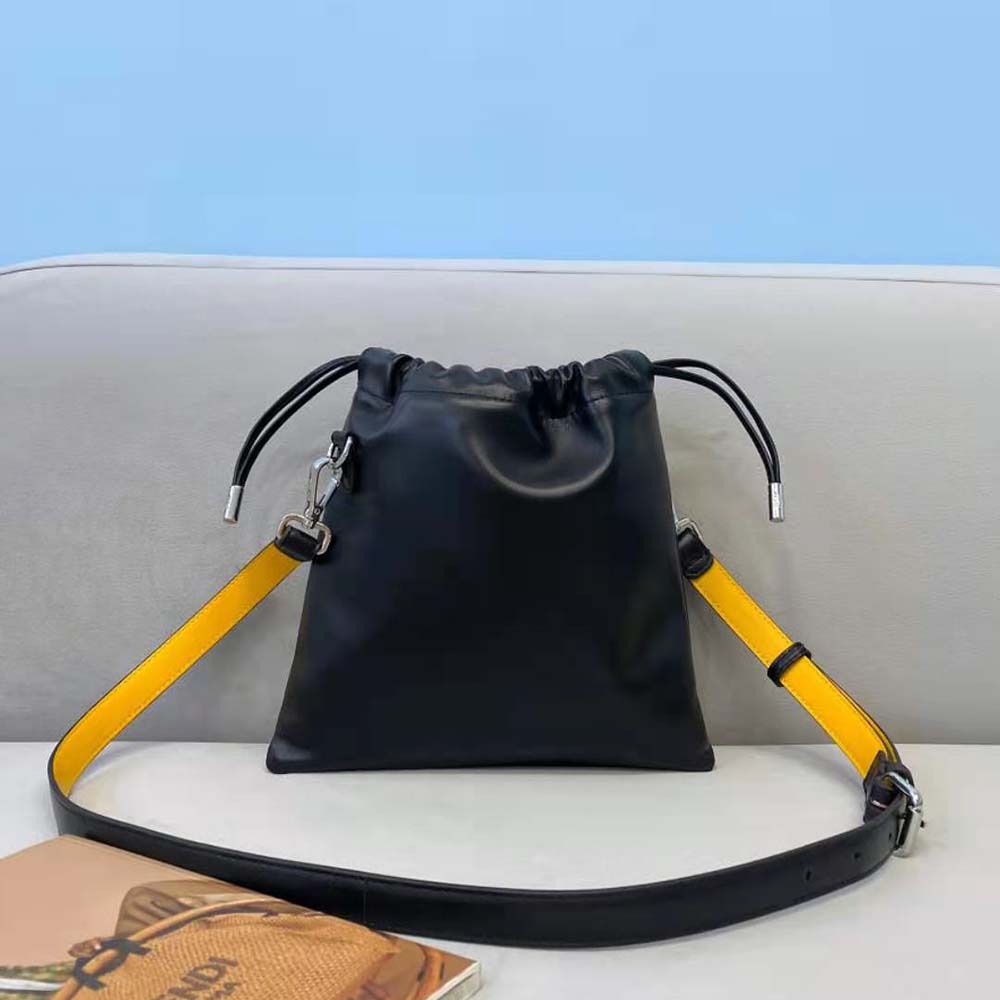 Fendi Men Fendi Pack Small Pouch Nappa Leather Bag-Black 3 Fendi Men Fendi Pack Small Pouch Nappa Leather Bag-Black - Image 3