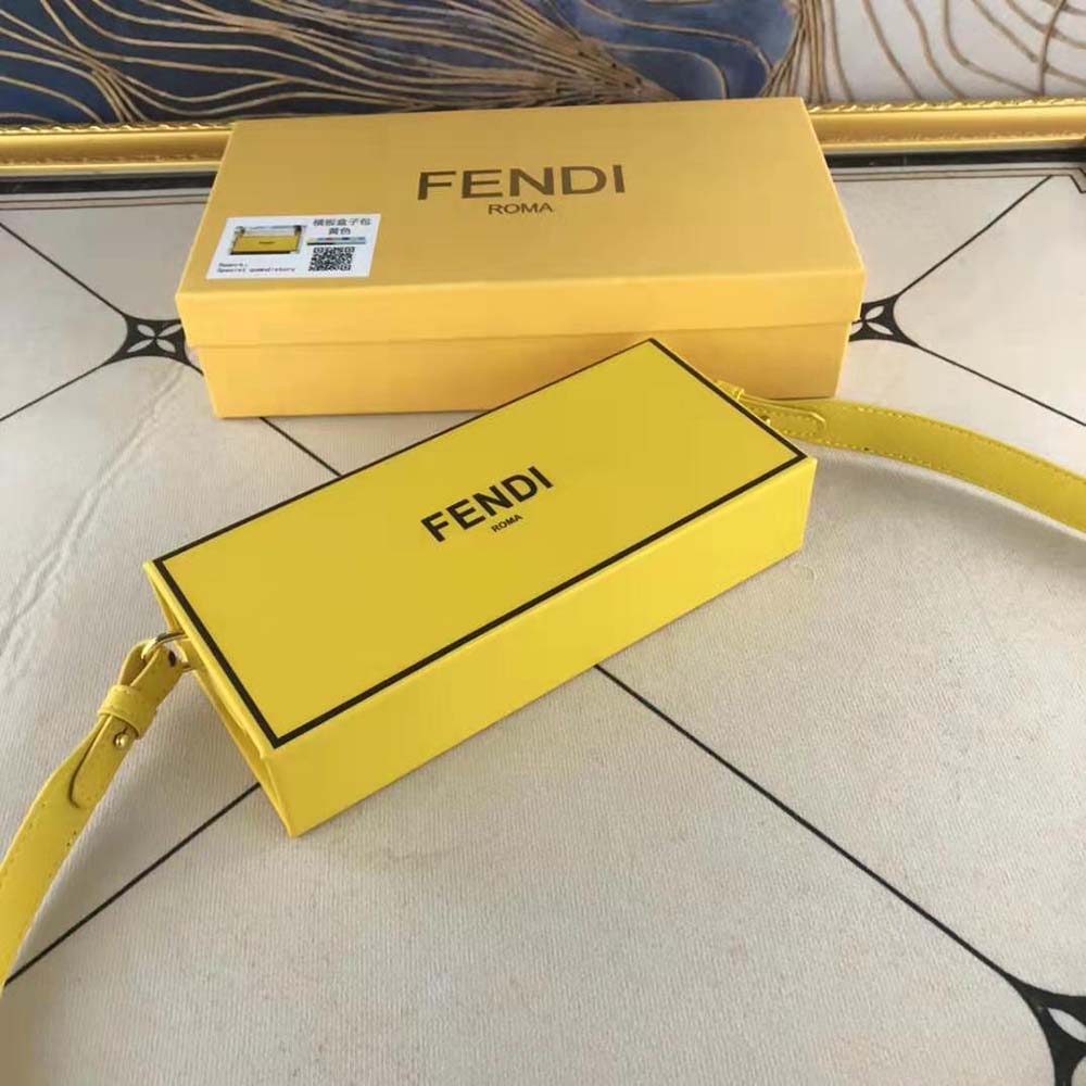 Fendi Men Horizontal Box Yellow Leather Bag