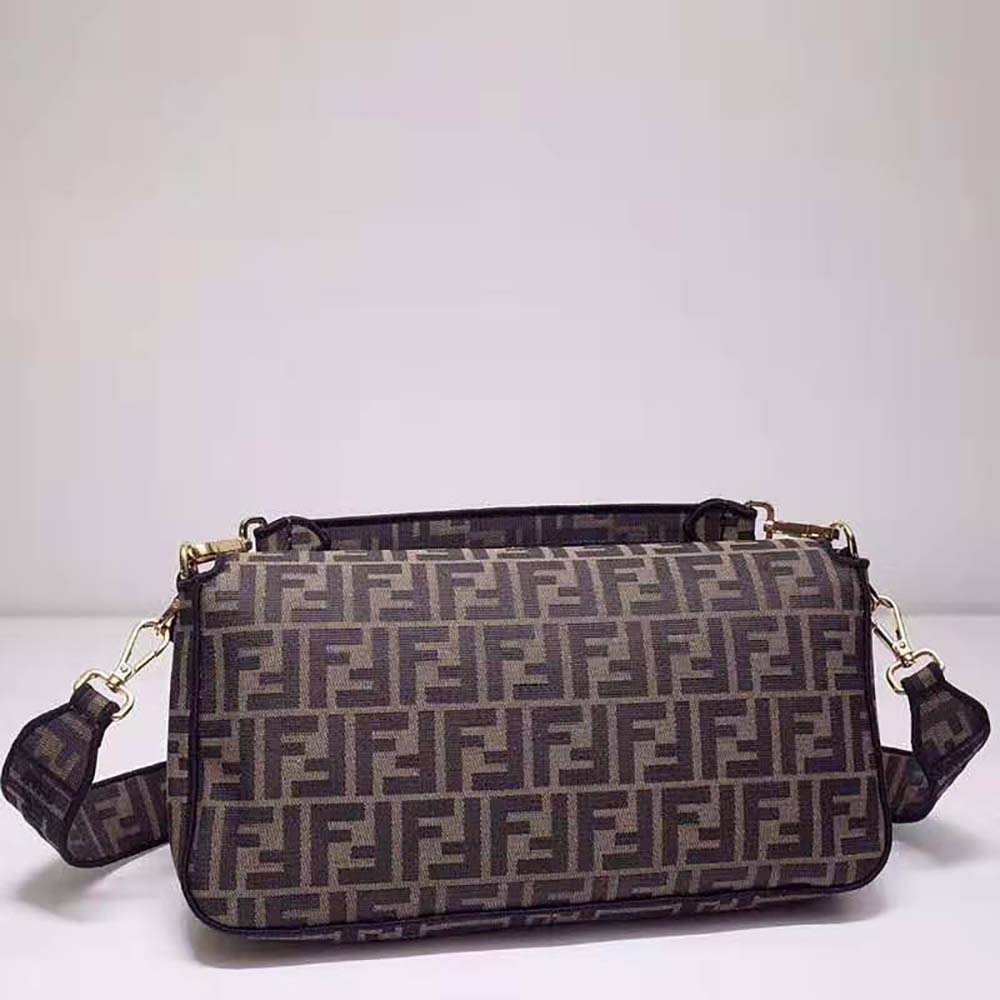 Fendi Women Baguette Large Brown Fabric Bag 4 Fendi Women Baguette Large Brown Fabric Bag - Image 4