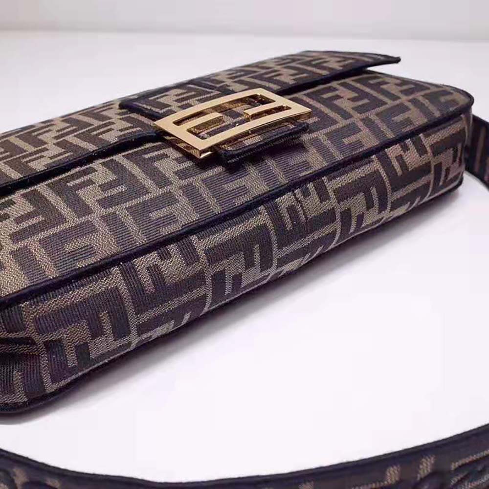 Fendi Women Baguette Large Brown Fabric Bag 5 Fendi Women Baguette Large Brown Fabric Bag - Image 5