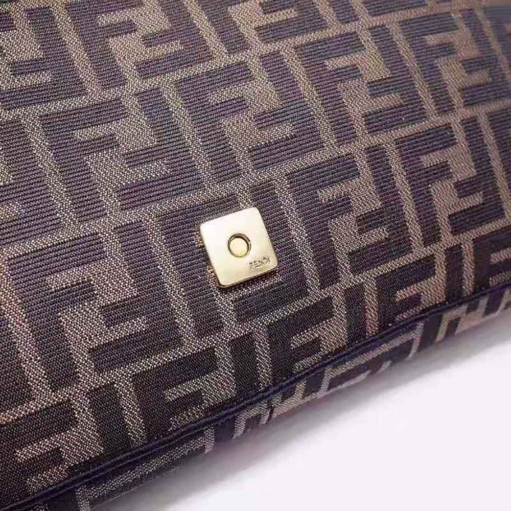 Fendi Women Baguette Large Brown Fabric Bag 7 Fendi Women Baguette Large Brown Fabric Bag - Image 7