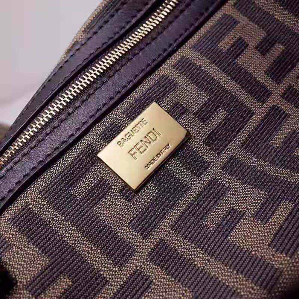 Fendi Women Baguette Large Brown Fabric Bag 9 Fendi Women Baguette Large Brown Fabric Bag - Image 9