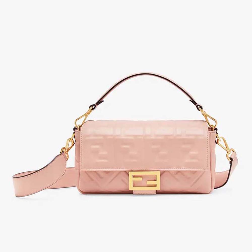 Fendi Women Baguette Pink Nappa Leather Bag