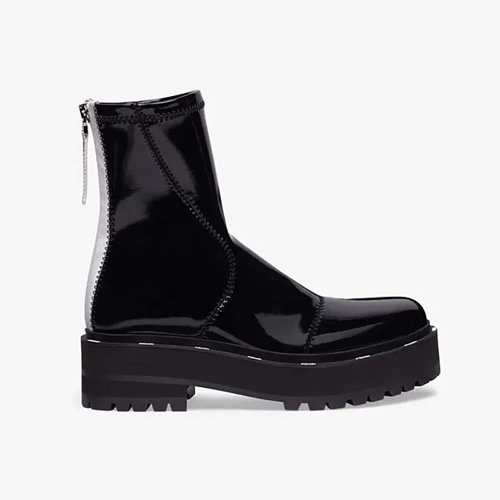 fendi glossy black neoprene boots