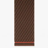 Fendi Women Brown Wool and Cashmere FF Scarf