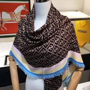 Fendi Women Foulard FF Multicolor Silk Foulard