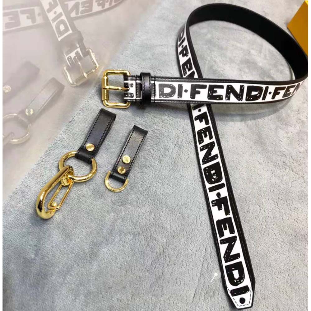 Women Multi-accessorized Fendi Belt with Key and Clip